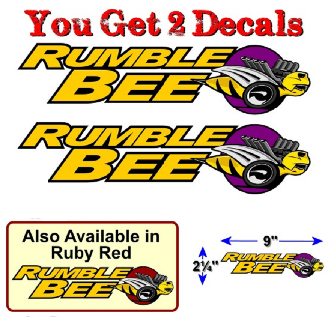 Rumble Bee 2.25"x 9" Tool Box Decals
